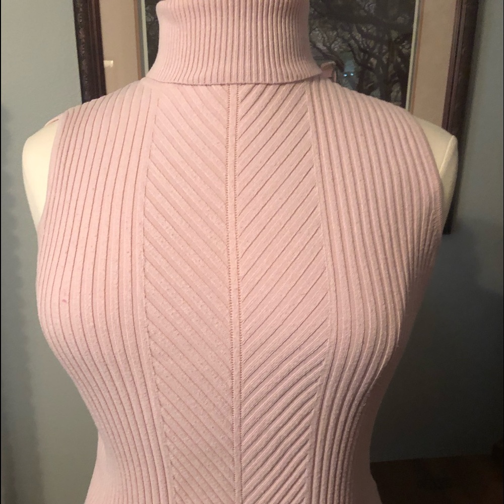 Pink turtleneck sweater